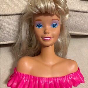 Barbie Styling Head with Pink Top and Blonde Hair